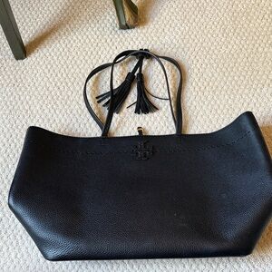 Tory Burch women’s black McGraw tote